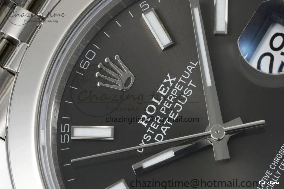 MiroTime 0503 OdorResistant DateJust 41 SS Polished Bezel KING 1:1 Best Edition 904L Steel Gray Stick Dial on Jubilee Bracelet VR 2207